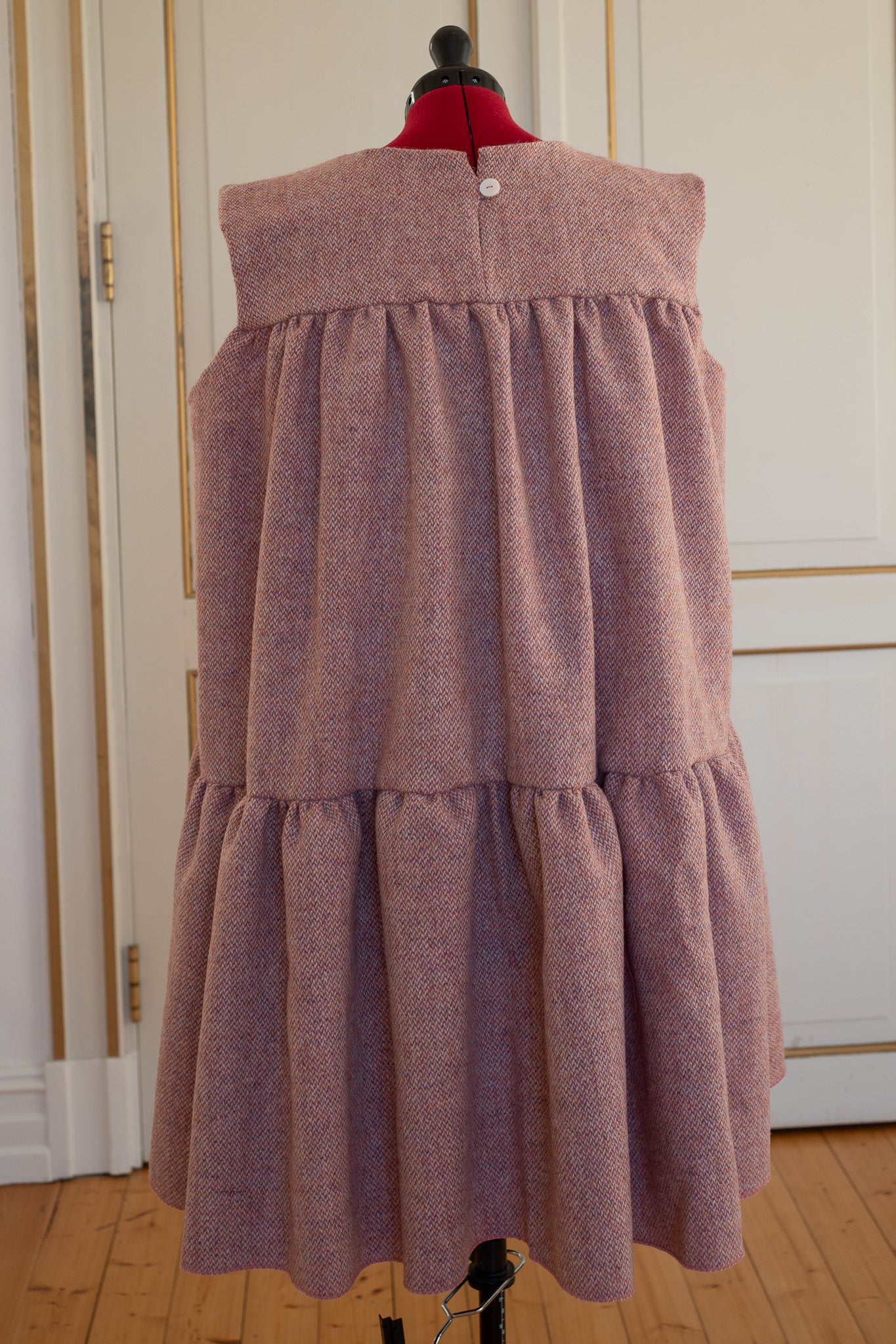 Alice Dress - Ready to Wear - Size XL - Pink Harris Tweed® Wool (One of a kind)