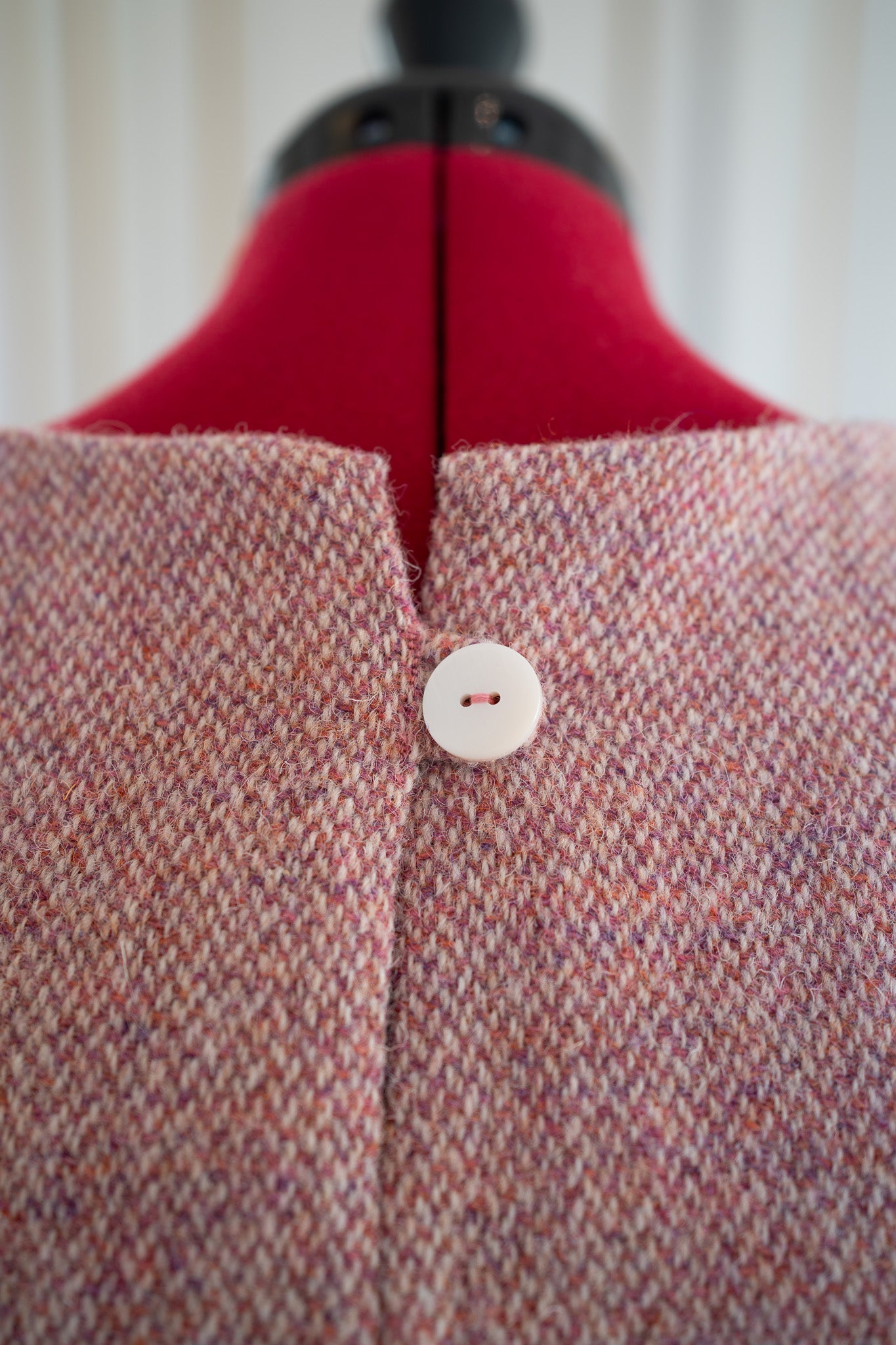 Alice Dress - Ready to Wear - Size XL - Pink Harris Tweed® Wool (One of a kind)